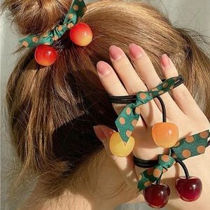 Set of 3 Cherry Detail Hair Ties
